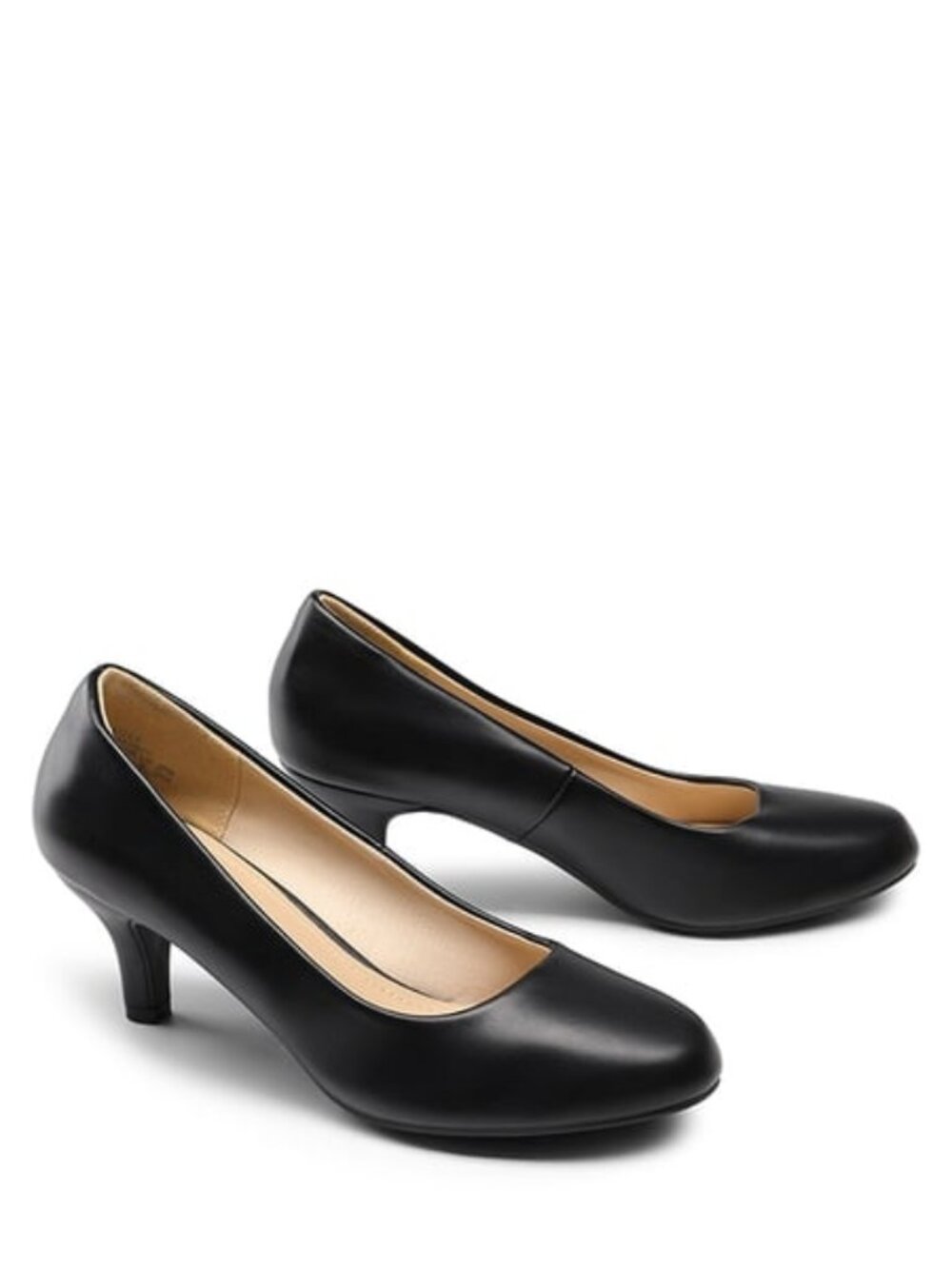 Dream Pairs - BLACK Comfy Round Toe Low Heel Pumps